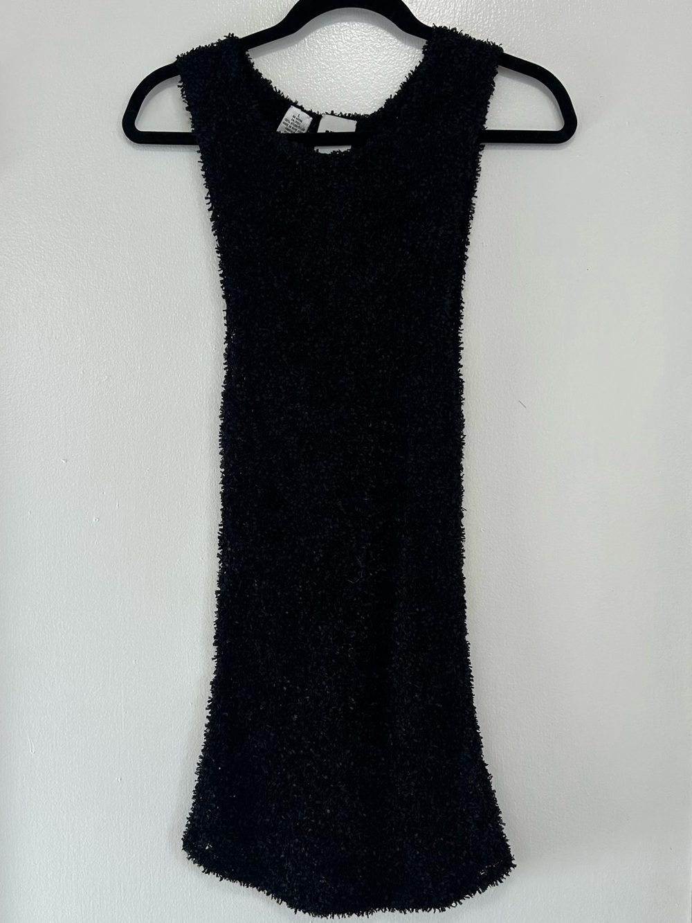 DKNY Black Knit Sleeveless Mini Bodycon Dress